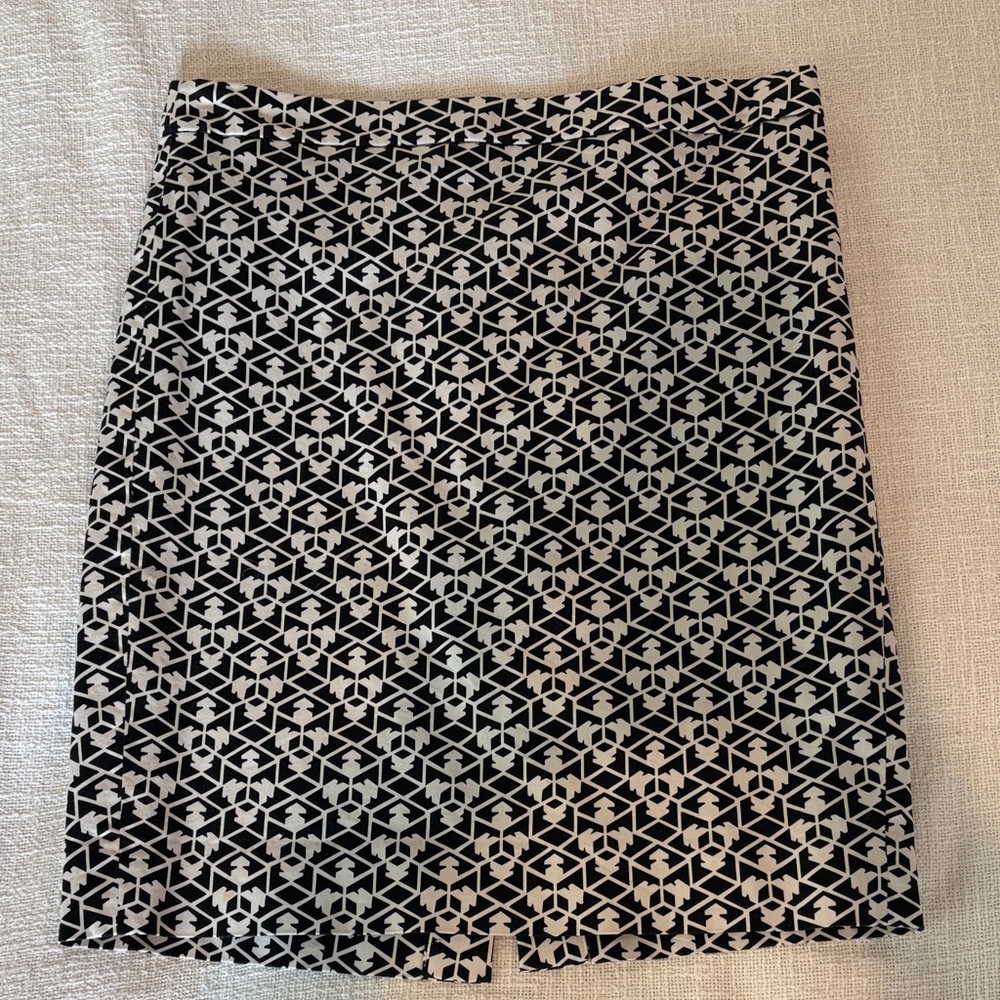 J. Crew Black & White Geometric Pencil Skirt